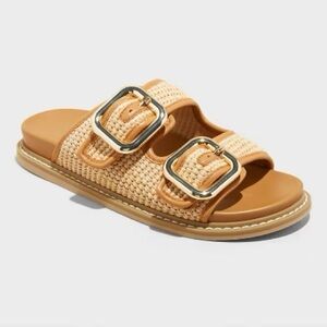 a new day Tan Slide Sandals